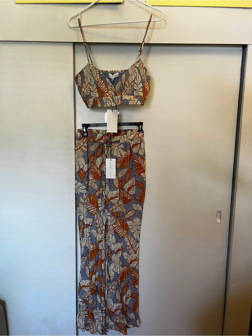 Vici High-Waist Wide Leg Printed Pants and Top Set